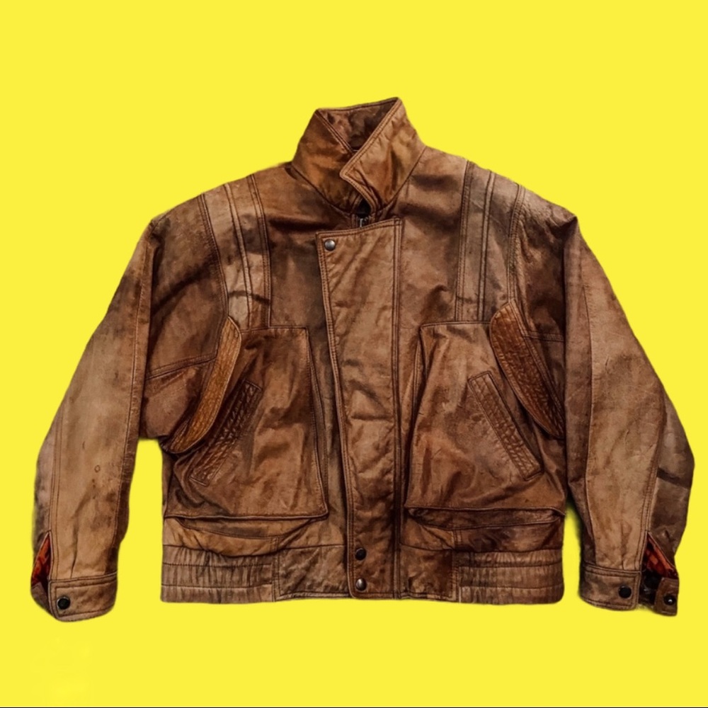 Vintage Aviator Leather Jacket